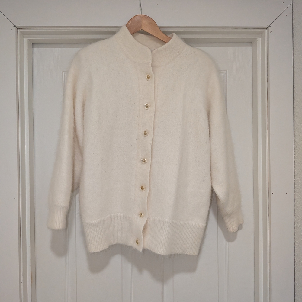 Belldini Cream Button-Up Cardigan